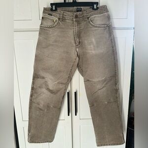 Kuhl Mens Taupe Rydr Vintage Patina Dye Twill Hiking Jeans 32X30